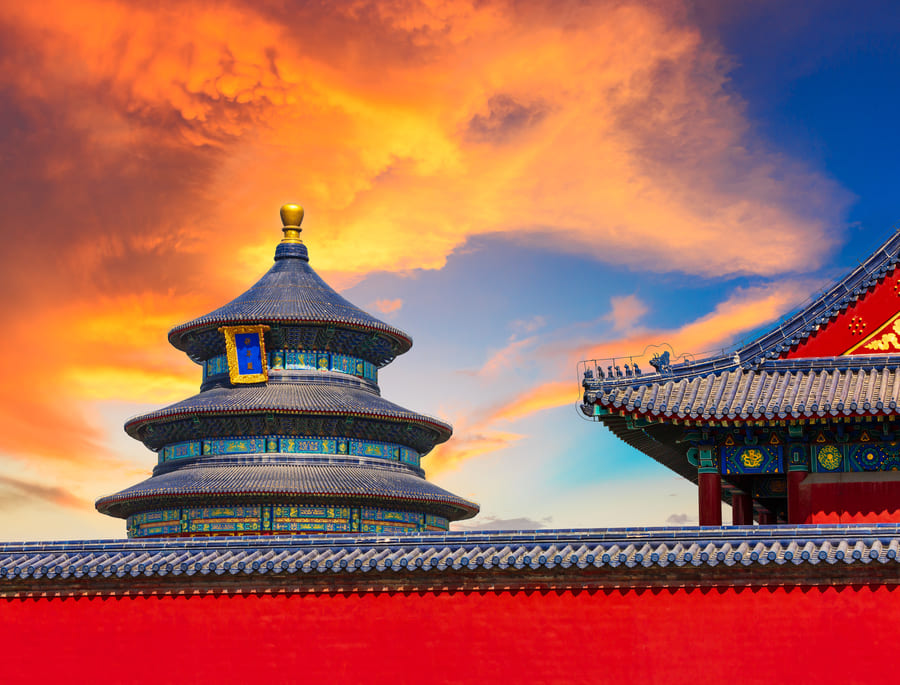 Atardecer en el templo del cielo China